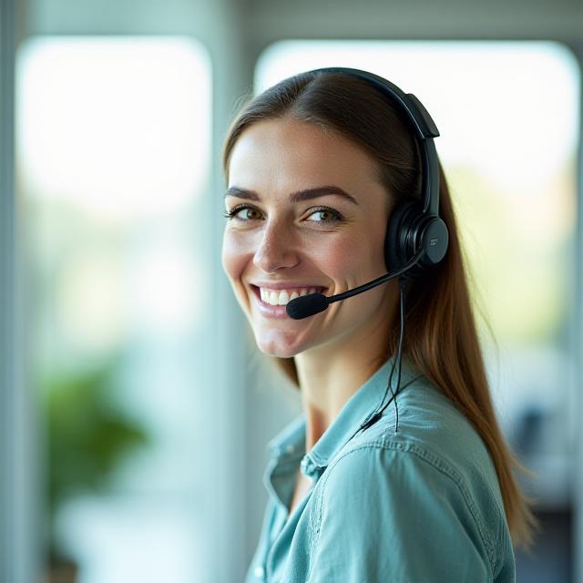 Friendly logistics dispatcher in a modern Norfolk office environment